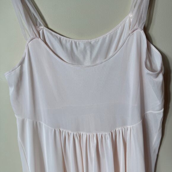 Vintage Van Raalte Babydoll Nightgown Women size 36 Nylon Gown Pink Coquette 60s - Picture 9 of 11